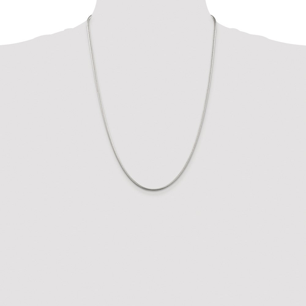 Buy Stylish 2mm Rhodium-Plated Sterling Silver Snake Chain - Affordable Elegance
