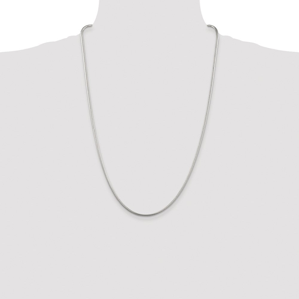 Buy Stylish Rhodium-Plated 2mm Sterling Silver Snake Chain - Affordable Elegance