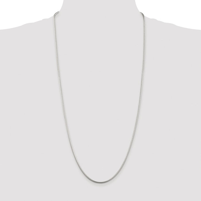 Buy Exclusive 2mm Sterling Silver Snake Chain - Rhodium-Plated Luxury Value-4