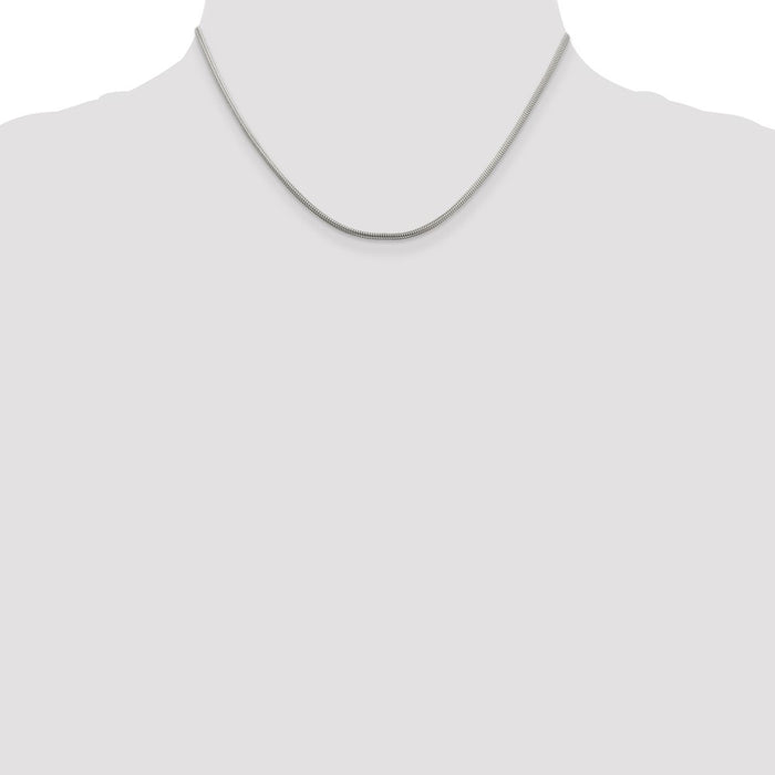 Buy Stylish 2mm Round Snake Chain in Sterling Silver - Affordable Luxury-4