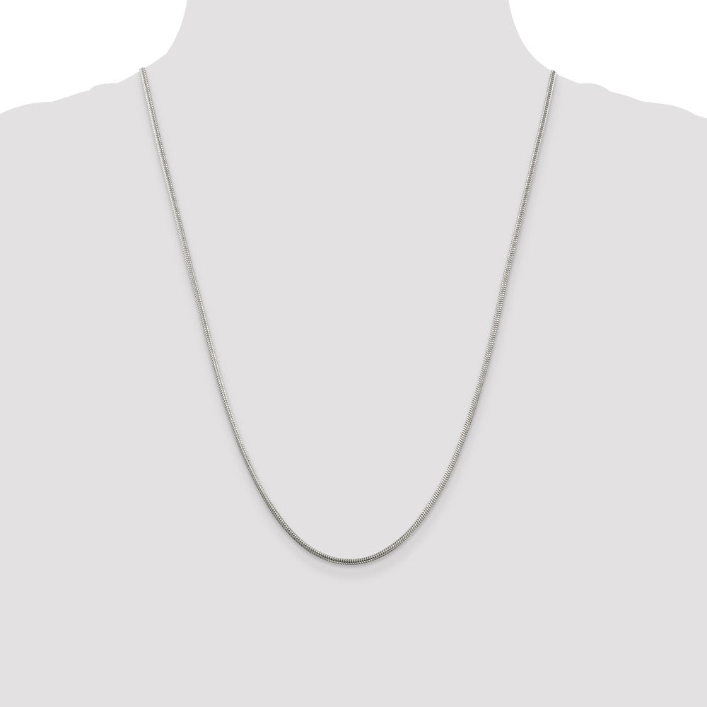 High-Quality 2mm Round Snake Chain in Sterling Silver | Stylish & Affordable