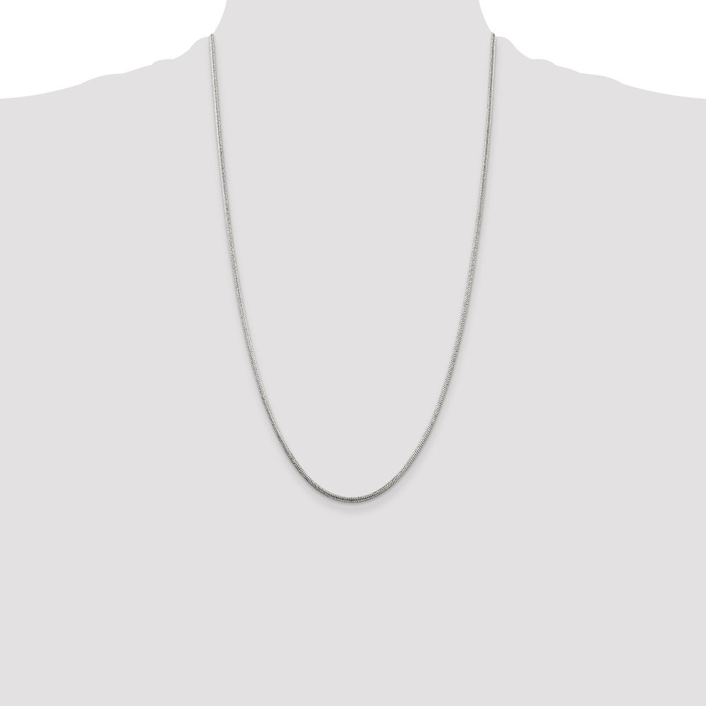 Buy Stylish 2mm Round Snake Chain in Sterling Silver - Affordable Elegance!