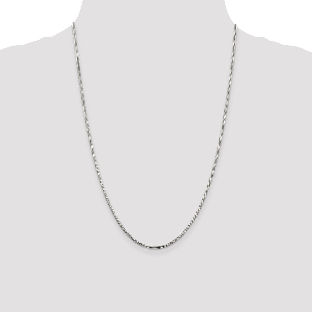Buy Stylish 2mm Round Snake Chain in Sterling Silver - Affordable Luxury Jewelry