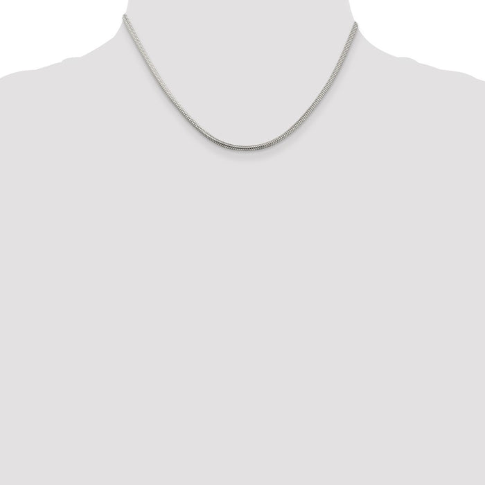 Buy Stylish 2.5mm Round Snake Chain in Sterling Silver - Affordable Luxury-4