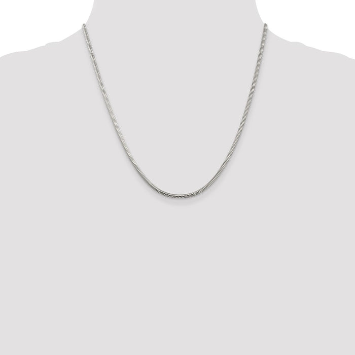 Buy Stylish 2.5mm Round Snake Chain in Sterling Silver - Luxury Value Jewelry-4