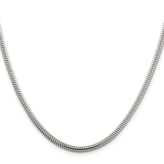 Exclusive 3mm Round Snake Chain in Sterling Silver - Stylish & Affordable Jewelry