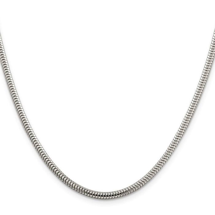 Buy Stylish 3mm Round Snake Chain in Sterling Silver | Affordable Luxury-2