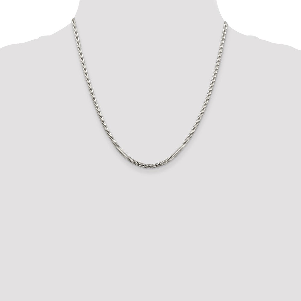 Buy Stylish 3mm Round Snake Chain in Sterling Silver - Affordable Luxury Jewelry