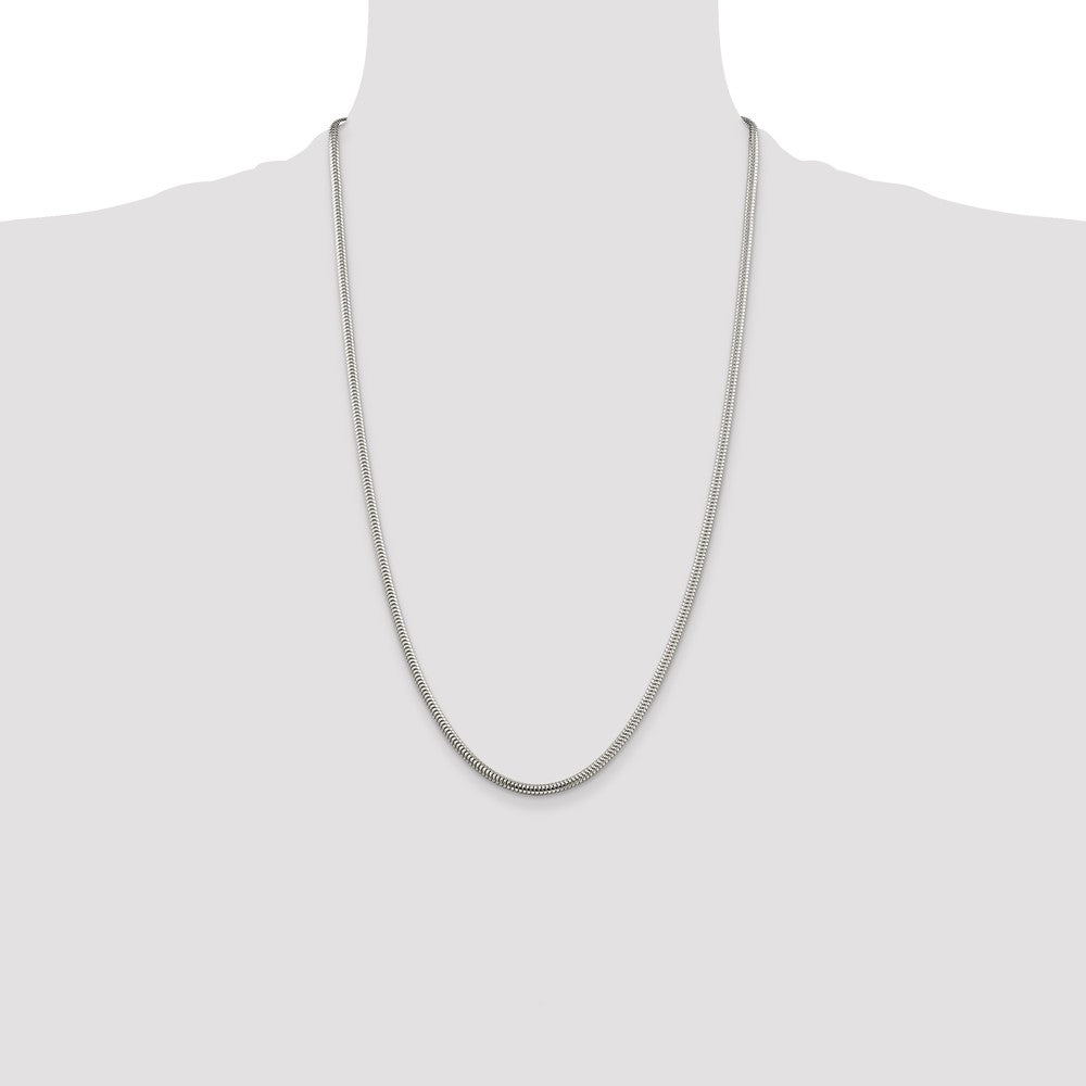 Buy High-Quality 3mm Round Snake Chain in Sterling Silver - Affordable Luxury
