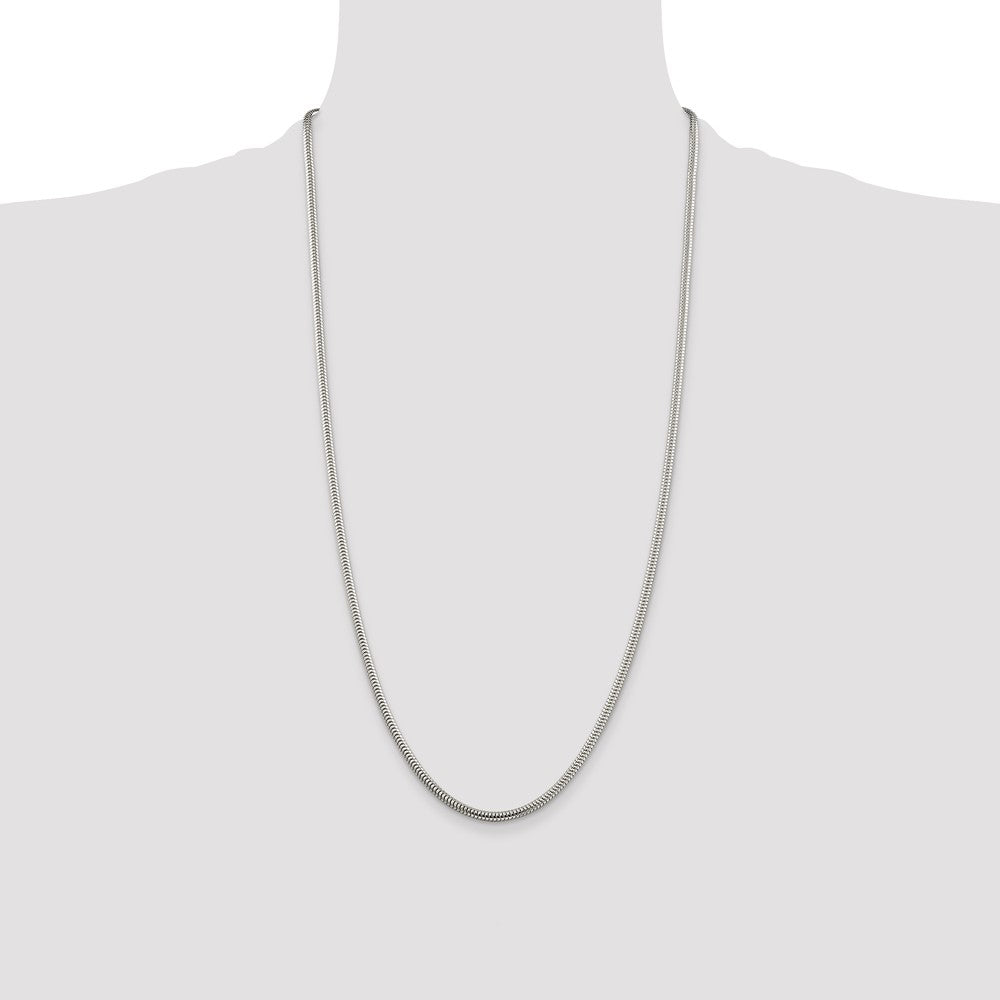 Buy Stylish 3mm Round Snake Chain in Sterling Silver | Affordable Luxury