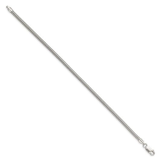 Exclusive 3mm Round Snake Chain in Sterling Silver - Affordable Luxury Jewelry