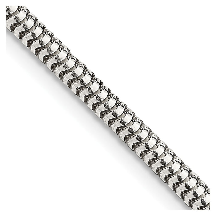 Buy Stylish 3mm Round Snake Chain in Sterling Silver | Affordable Luxury-1