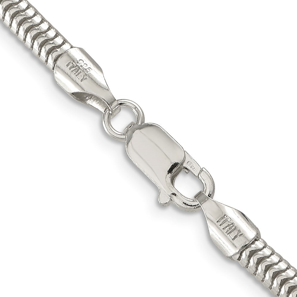 High-Quality 4mm Round Snake Chain in Sterling Silver - Stylish & Affordable