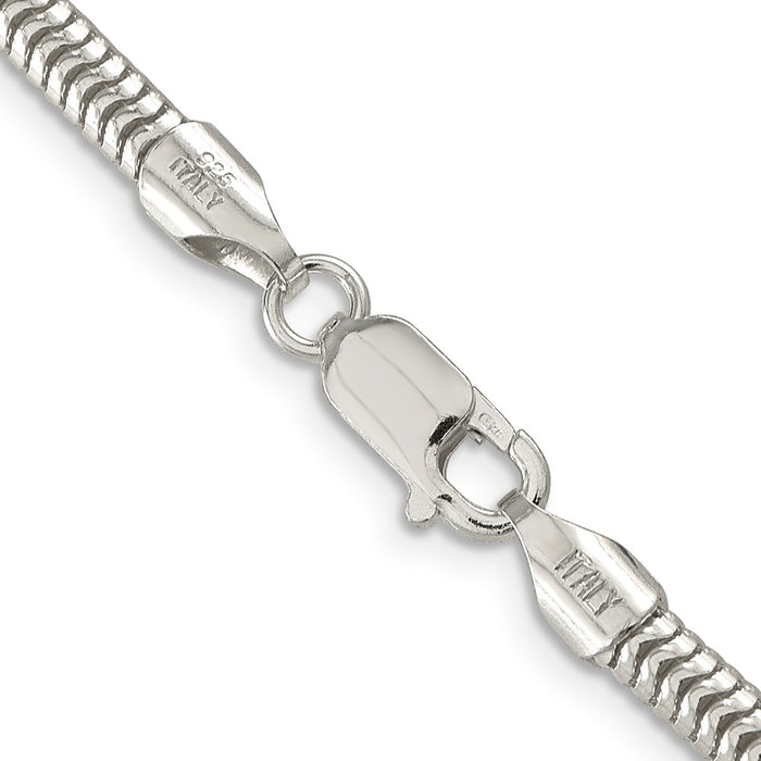 High-Quality 4mm Round Snake Chain in Sterling Silver - Stylish & Affordable-3