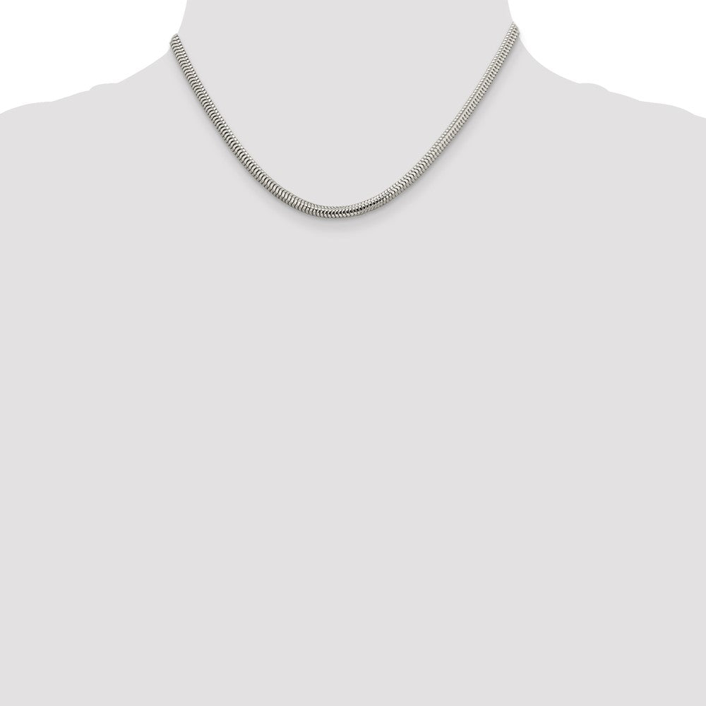 Buy Affordable 4mm Round Snake Chain in High-Quality Sterling Silver