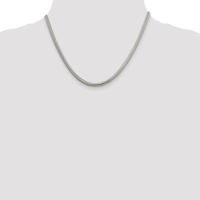 Buy 4mm Round Snake Chain in Sterling Silver - Stylish & Affordable Jewelry-4