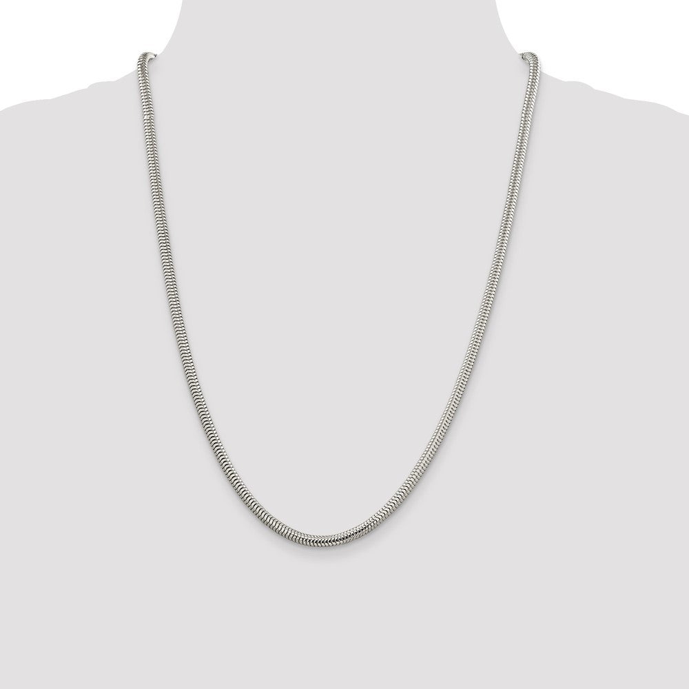 Buy 4mm Round Snake Chain in Sterling Silver - Stylish & Affordable Elegance