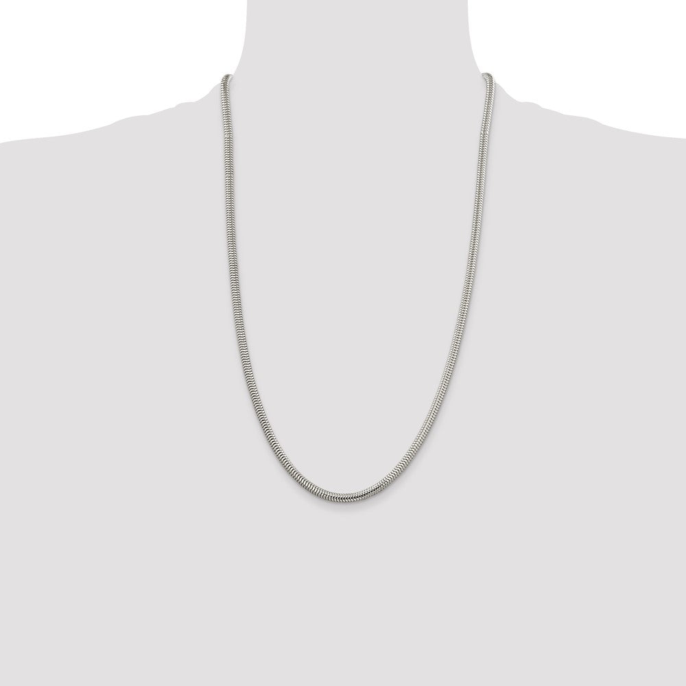High-Quality 4mm Round Snake Chain in Sterling Silver - Stylish & Affordable