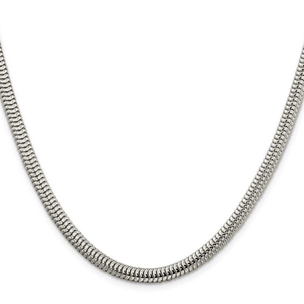 High-Quality 5mm Round Snake Chain in Sterling Silver | Stylish & Affordable