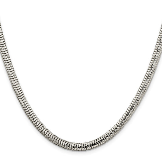High-Quality 5mm Round Snake Chain in Sterling Silver | Stylish & Affordable