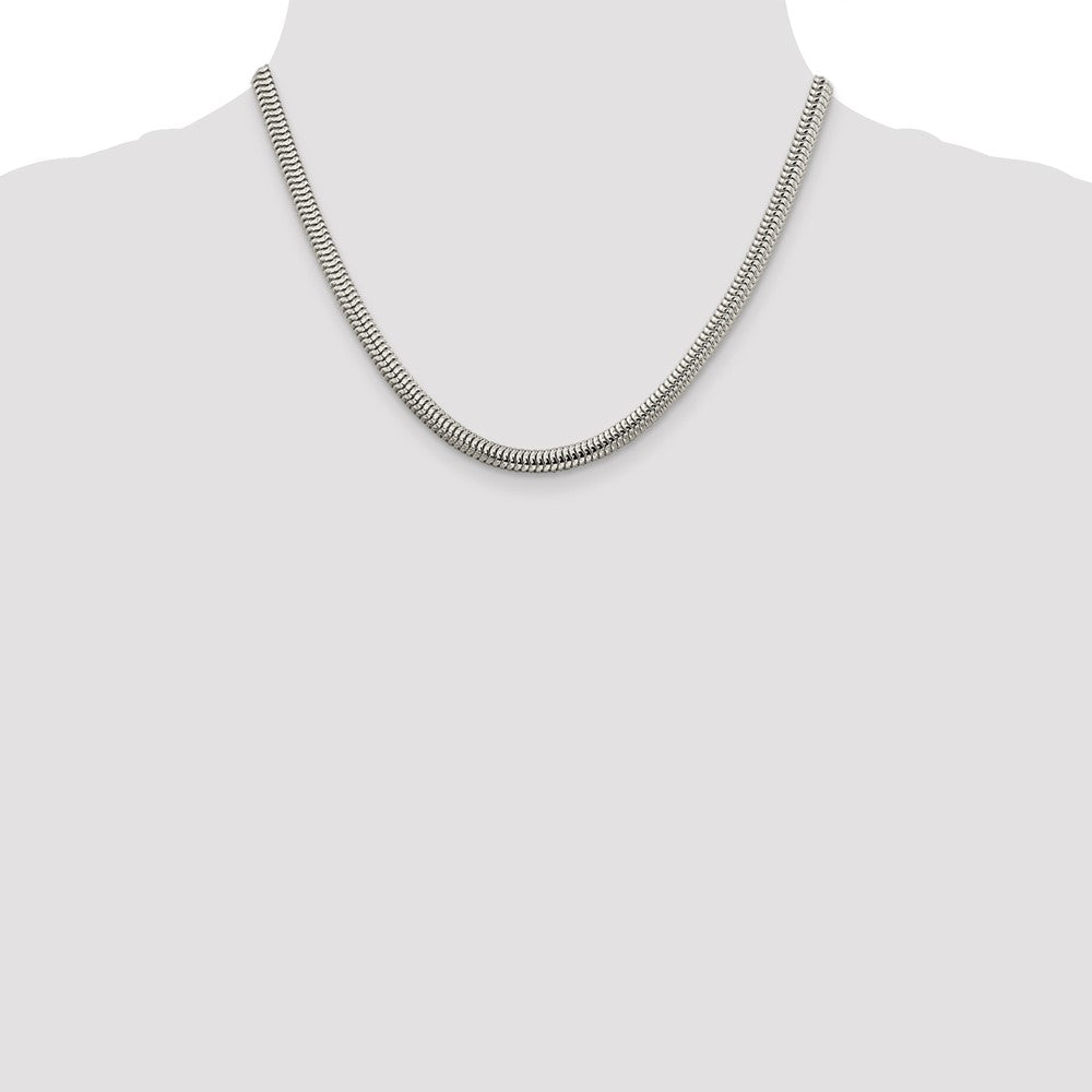 High-Quality 5mm Round Snake Chain in Sterling Silver | Stylish & Affordable