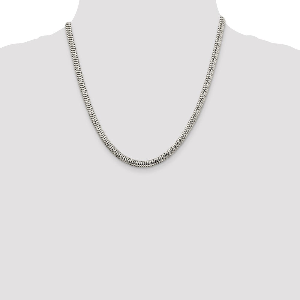 High-Quality 5mm Round Snake Chain in Sterling Silver - Stylish & Affordable!
