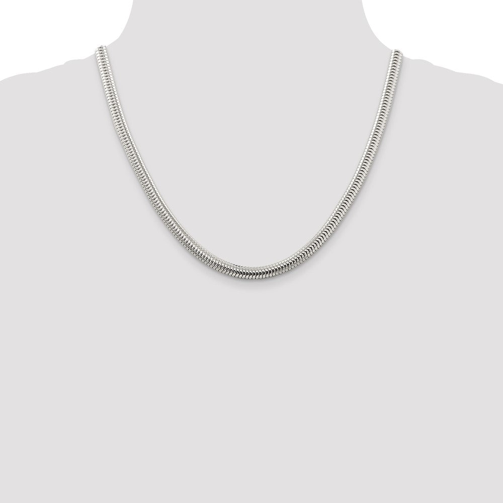 High-Quality 6mm Round Snake Chain in Sterling Silver - Stylish & Affordable