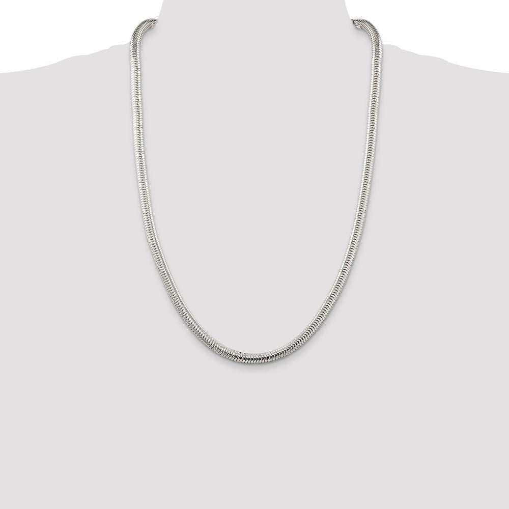Buy Stylish 6mm Round Sterling Silver Snake Chain - Affordable Elegance!