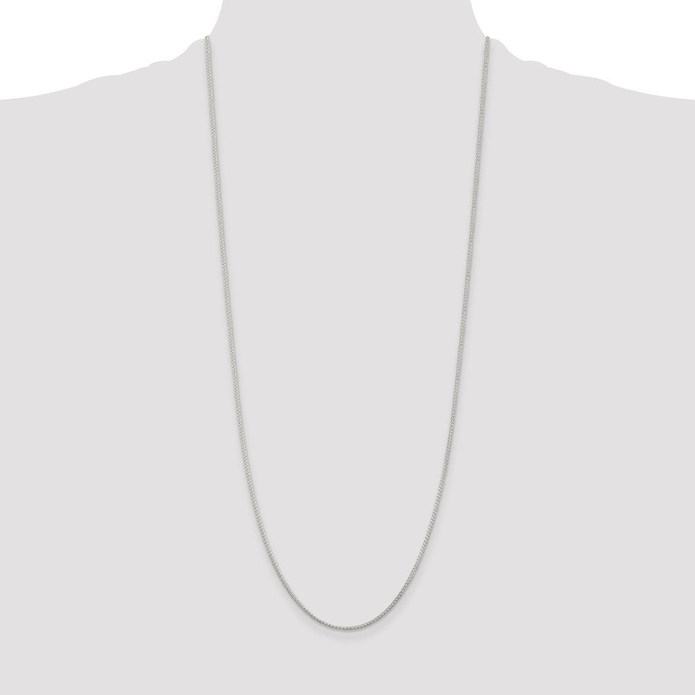 Buy Stylish Rhodium-Plated Sterling Silver 1.25mm Round Spiga Chain at Value Price