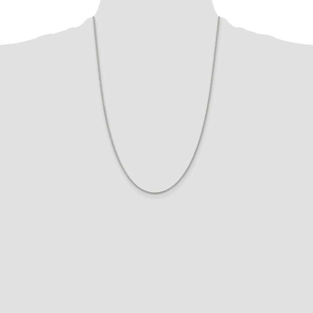 Buy Stylish Rhodium-Plated 1.5mm Round Spiga Chain in Sterling Silver