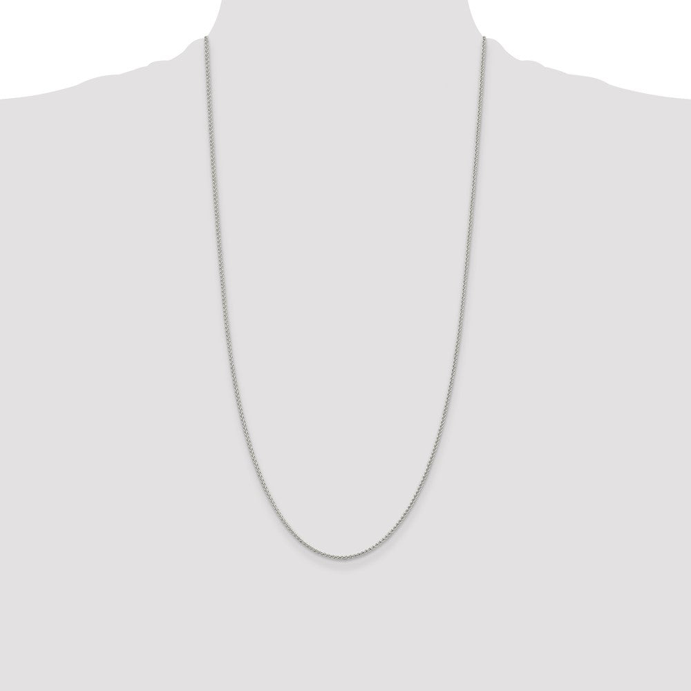 Buy Stylish Rhodium-Plated 1.5mm Round Spiga Chain in Sterling Silver