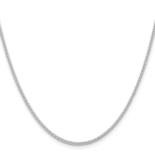 Rhodium-Plated 1.6mm Round Spiga Chain in Sterling Silver