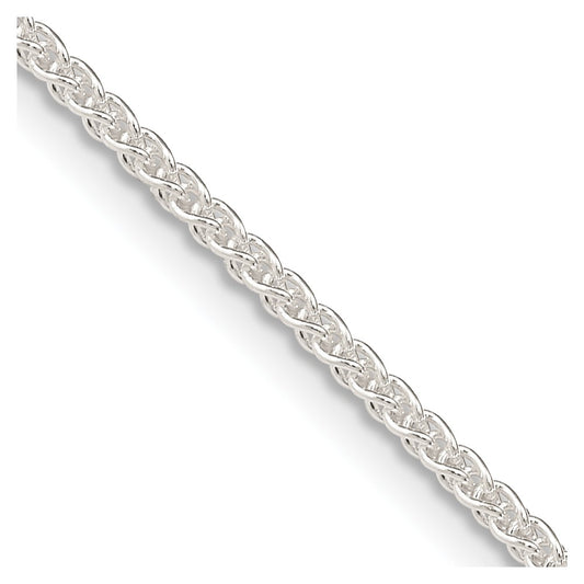 Buy Stylish 1.6mm Sterling Silver Spiga Chain with 2-Inch Extension