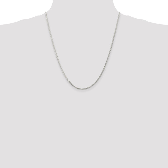 Buy Stylish Sterling Silver 1.75mm Round Spiga Chain with 4-Inch Extension-4