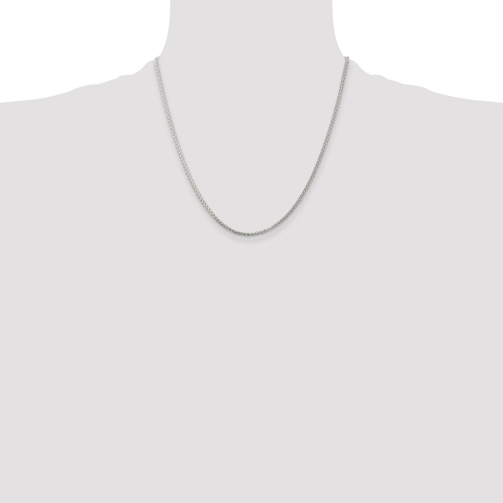 Buy Stylish Rhodium-Plated Sterling Silver 1.75mm Round Spiga Chain
