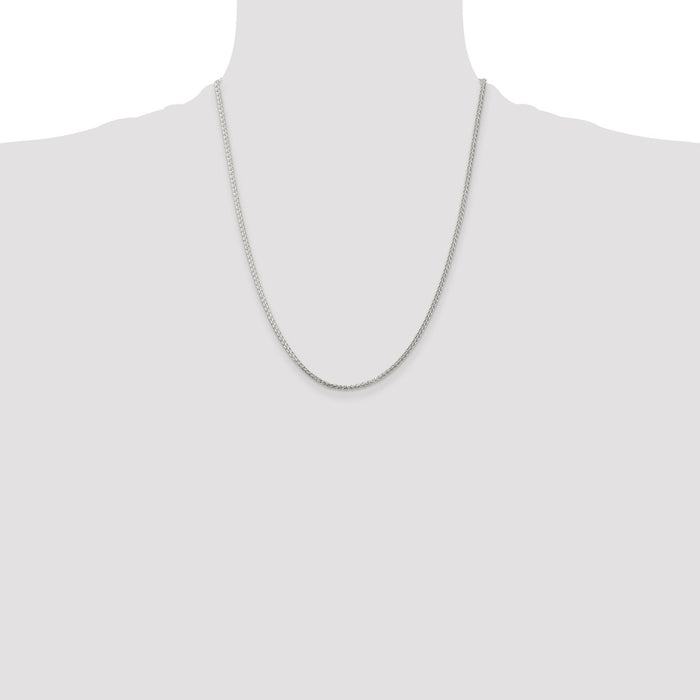 Exclusive Rhodium-Plated Sterling Silver 1.75mm Spiga Chain - Stylish Value!-4
