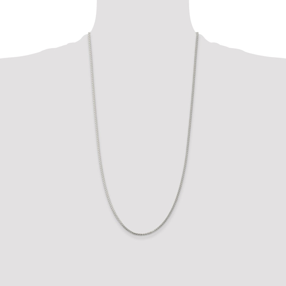 Buy Stylish Rhodium-Plated Sterling Silver 1.75mm Round Spiga Chain