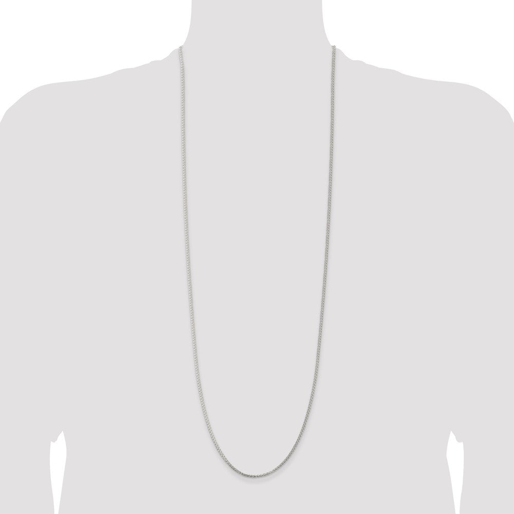 Buy Stylish Rhodium-Plated 1.75mm Round Spiga Chain in Sterling Silver