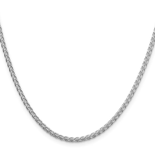 Buy Stylish Rhodium-Plated 2.5mm Round Spiga Chain in Sterling Silver