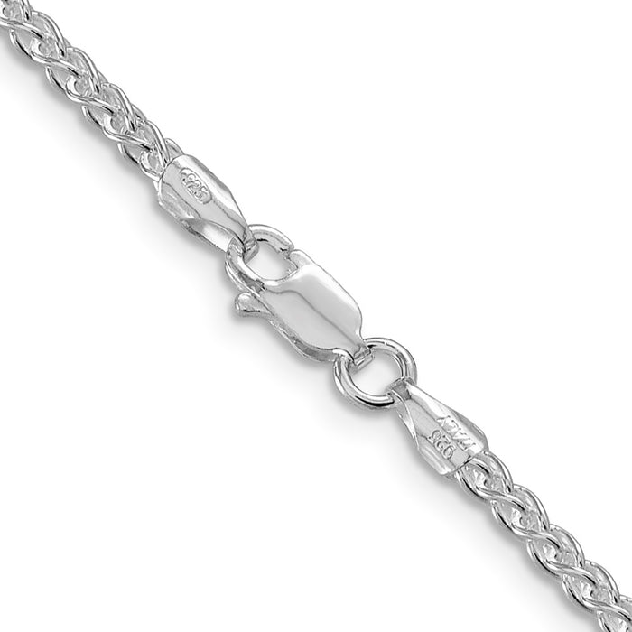 Exclusive Rhodium-Plated 2.5mm Round Spiga Chain in Sterling Silver - Stylish Value-3