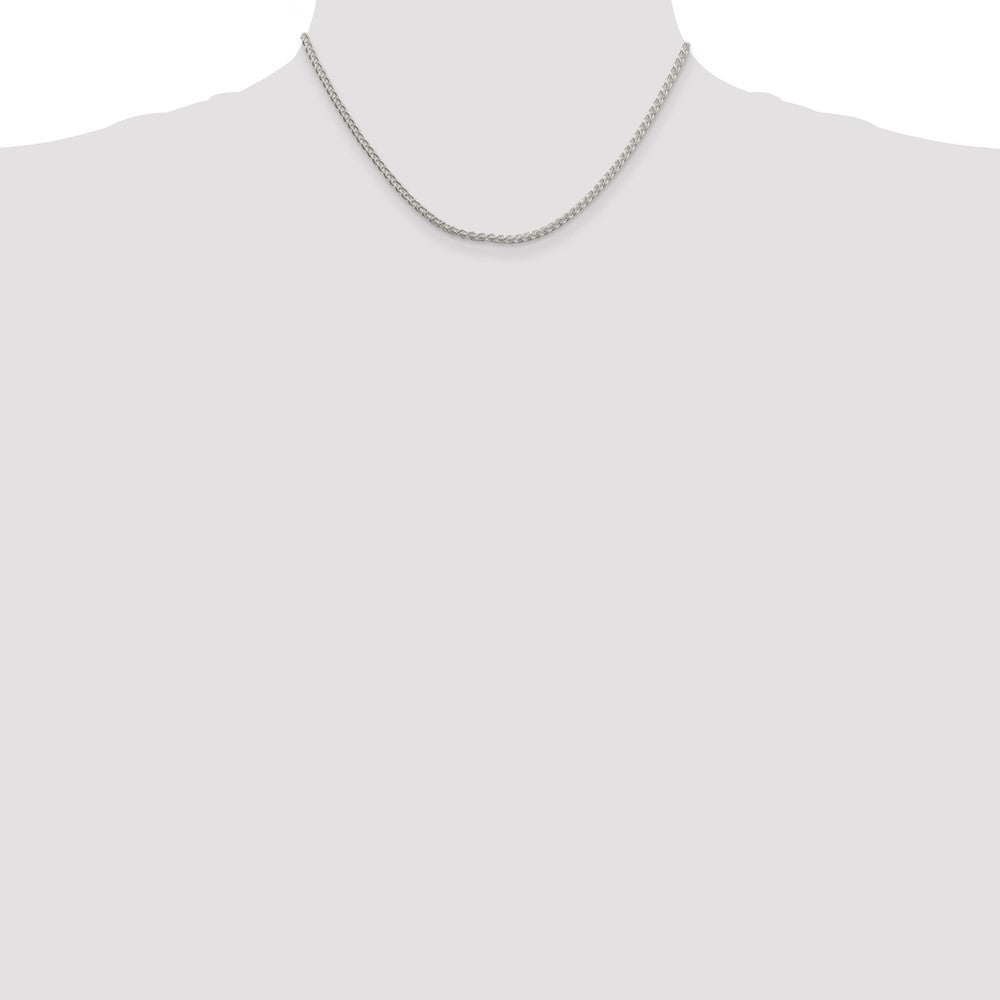 Exclusive Rhodium-Plated 2.5mm Round Spiga Chain in Sterling Silver - Stylish Value