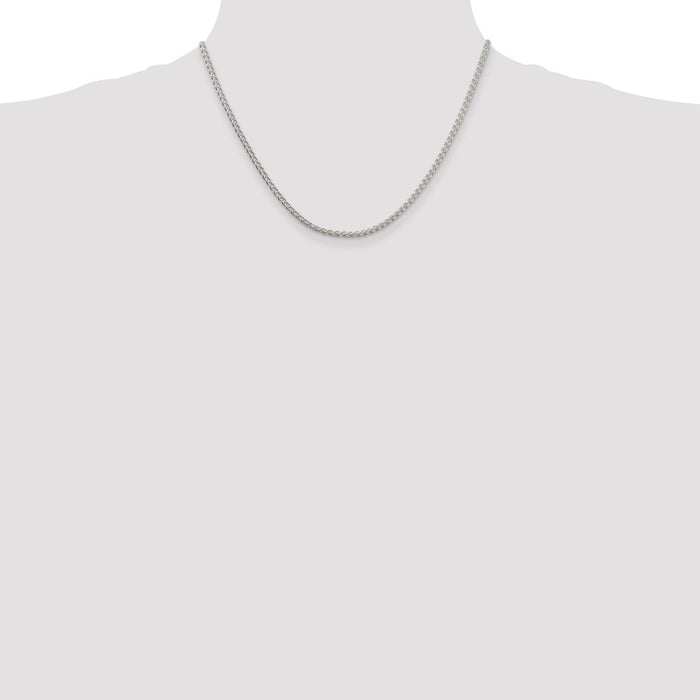 Buy Stylish 2.5mm Rhodium-Plated Spiga Chain in Sterling Silver - Luxury Look-4