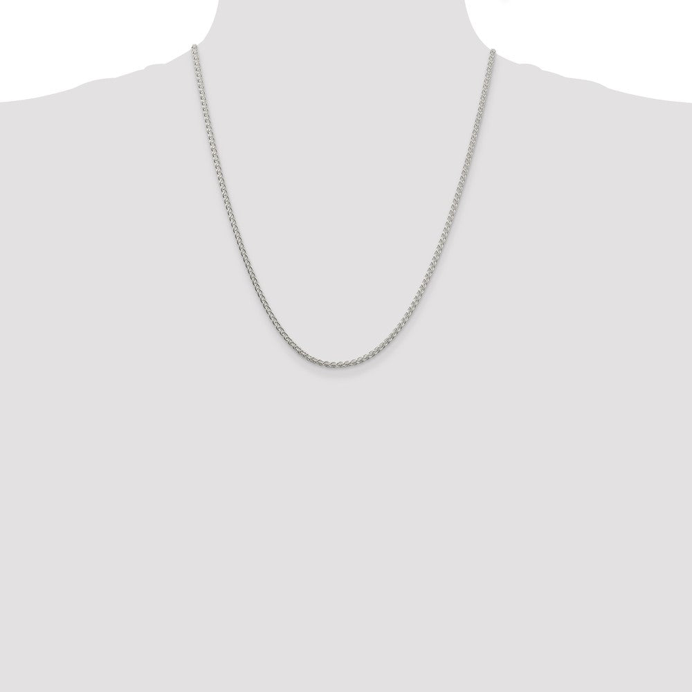Buy Stylish 2.5mm Rhodium-Plated Spiga Chain in Sterling Silver - Luxury Value