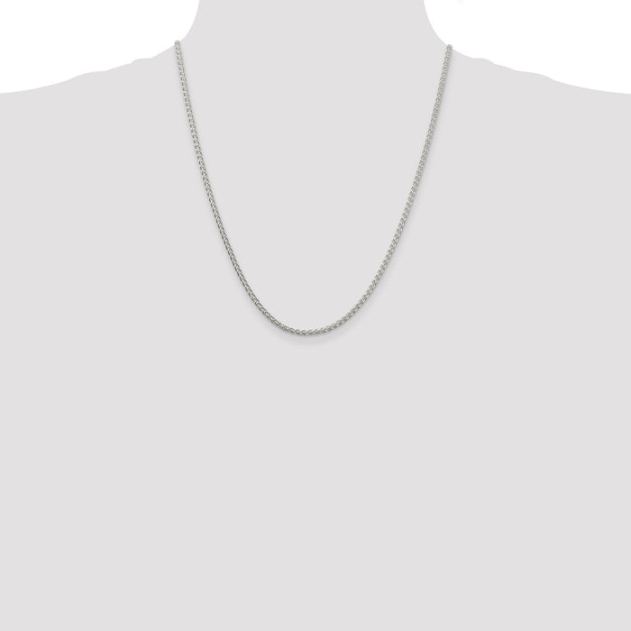 Buy Stylish 2.5mm Rhodium-Plated Spiga Chain in Sterling Silver - Luxury Value-4