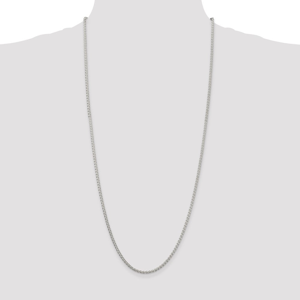 Buy Stylish Rhodium-Plated 2.5mm Round Spiga Chain in Sterling Silver