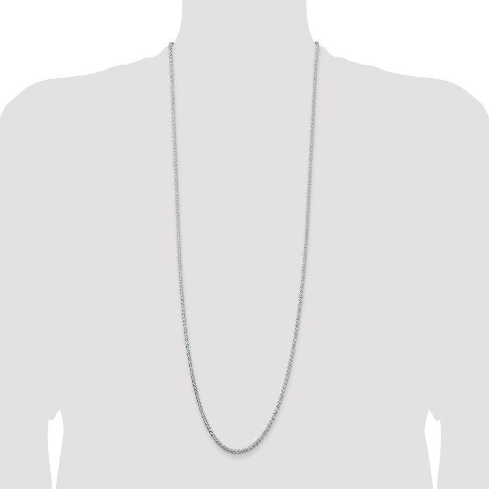 Buy Stylish 2.5mm Round Spiga Chain in Rhodium-Plated Sterling Silver