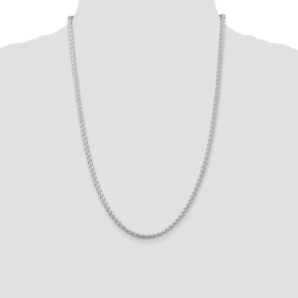 High-Quality 3mm Round Spiga Chain in Sterling Silver - Stylish & Affordable!