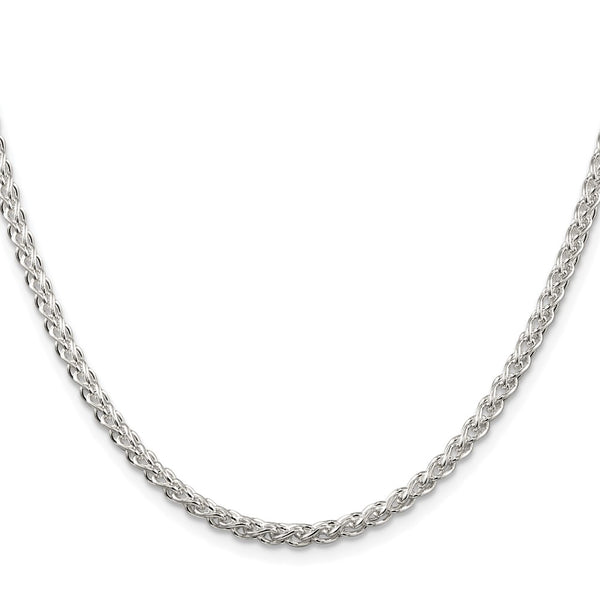 3mm Rhodium-Plated Spiga Chain in Sterling Silver - Style GR1-1034506