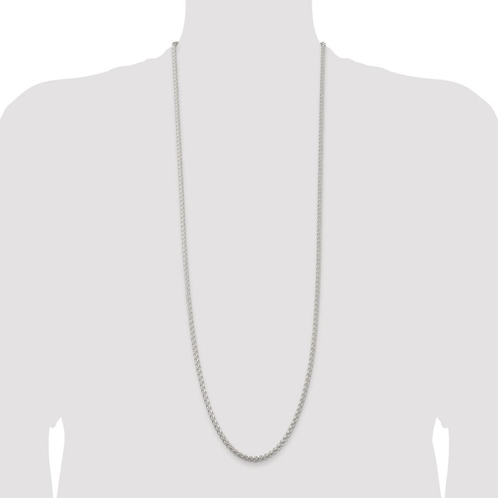 Buy Exclusive 3mm Rhodium-Plated Spiga Chain in Sterling Silver - Stylish Value-4