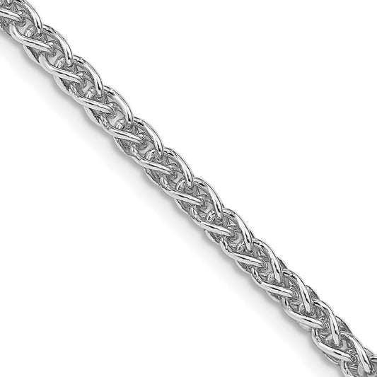 Buy Stylish 3mm Rhodium-Plated Spiga Chain in Sterling Silver - Luxury Value!